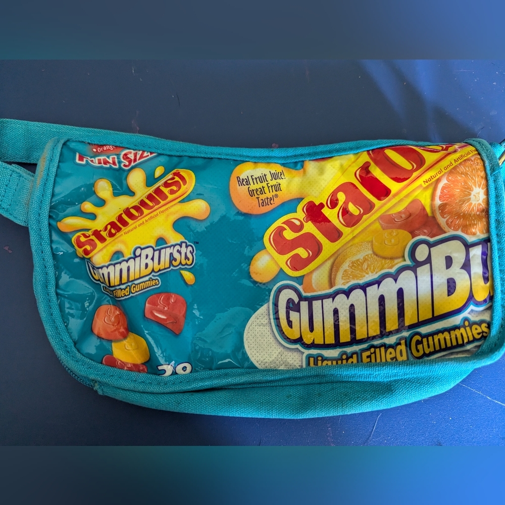 Terracycle Made recycled purse made with Starburst gummies bags